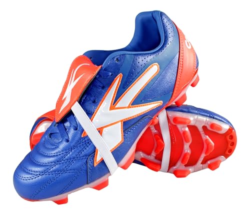 Men Soccer Cleats Concord S222CA Authentic Leather Firm Ground Made in Mexico Royal/Orange (Blue/Orange, US Footwear Size System, Adult, Men, Numeric, Medium, 10)