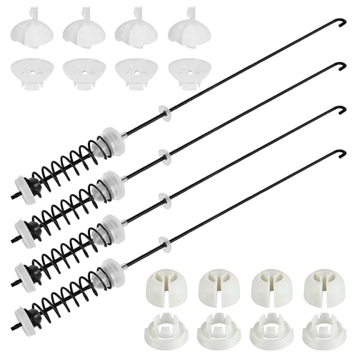 UPGRADEDW10780045 NTW4516FW3 NTW4516FW2 WTW4816FW2 NTW4516FW1 NTW4605EW0 WTW4800BQ1 Washer Suspension Rods for Amana Whirlpool Kenmore W10821951 W10780053 W10748953 AP5971396 (Set 4 Pcs 16 Parts)