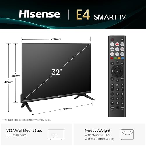 Hisense 32" 32E4QTUK HD LED TV with Freely - Direct Lit LED, Dolby Audio, Natural Colour Enhancer, Games Mode, Sports Mode with Freely, Disney +, YouTube, Netflix - Image 5