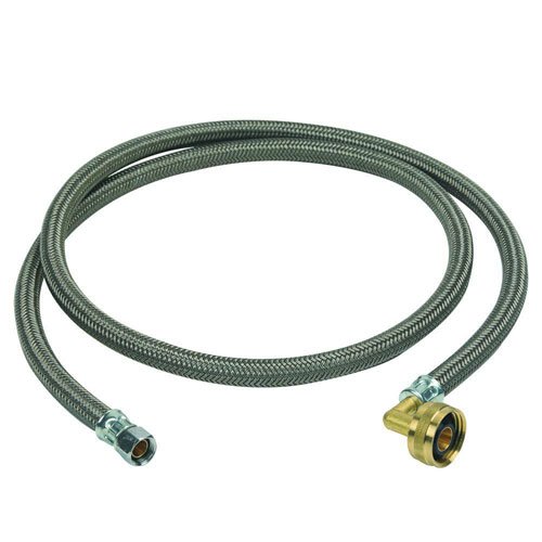 BrassCraft 1439034 B1-60DW1 P 3/8" Compression x 3/4" Garden Hose Swivel Elbow x 60" Braided Polymer Dishwasher Connector