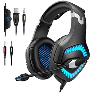 ECOOPRO Stereo Gaming Headset, LED verlicht, 3.5mm jack rood