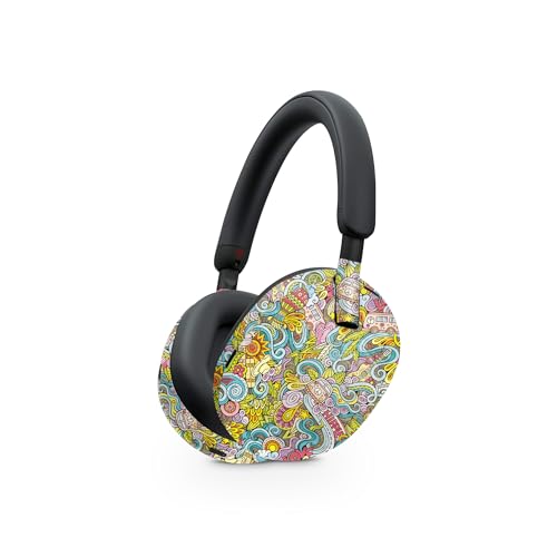 Image of MightySkins Carbon Fiber Skin Compatible with Sony WH-1000XM5 Headphones - Ultra Hippie | Protective, Durable Textured Carbon Fiber Finish | Easy to Apply