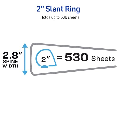 Image of Avery Durable View 3 Ring Binders, 2 Inch Slant Rings, 530-Sheet Capacity, Assorted Pastel Colors, 4-Pack (05636) - for School, Office, Teachers, Classrooms & Home Organization