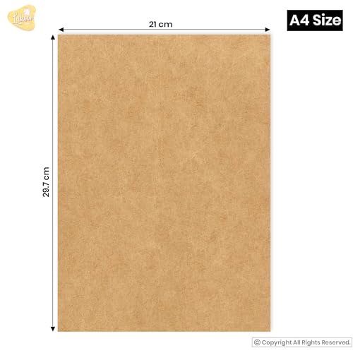 Image of Lakeer 80 GSM A4 Kraft /Craft Paper Sheets - Pack of 100, Brown Color for DIY Projects, Pencils, Crafting, Decorations