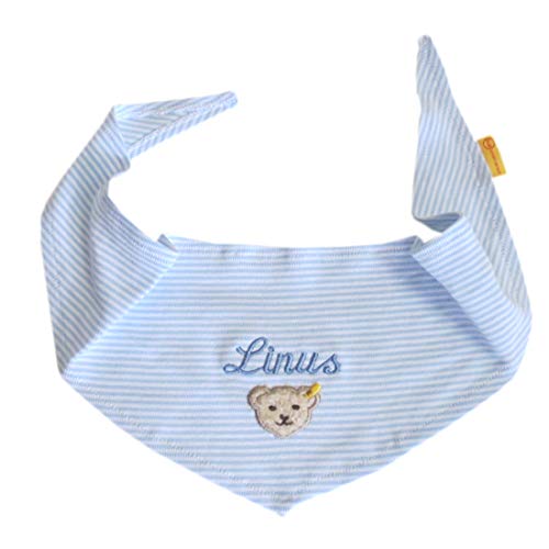 Steiff Hoppie Hase XL mit Wunschname auf Halstuch hellblau bestickt 48 cm Soft Cuddly Friends personalisiertes Geschenkset – Bild 3