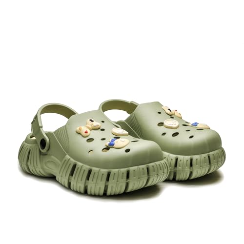 Image of ASIAN INDIGO-10 Stylish Women Clogs | Ultra-Light, Breathable & Comfortable Slip-Ons with Cute 3D Stickers