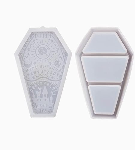 Miniatura 3 de Caja de almacenamiento de ataúd de calabaza de Halloween, molde de silicona de resina de cristal epoxi para bricolaje, decoración del hogar,