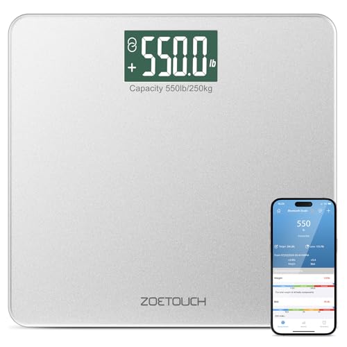 Zoetouch 9-JU02NA07-HYUS 550Lb Digital Bathroom Scale For Body Weight With Bmi And Beep Sound, Zoetouch Bluetooth Weighing Scales Over 500Lb Work cover