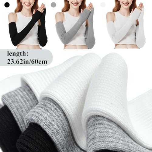 EQLEF Winter Arm Warmers, Armstulpen Gestrickt, Armstulpen Damen Winter Warm Armwärmer Handstulpen Damen Winter Stulpen Arm Lange Handschuhe Ohne Finger für Den Winter – Bild 6