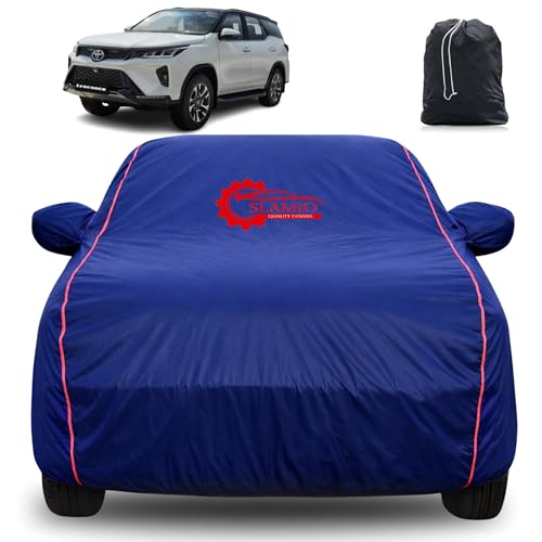 Image of 100% Waterproof Car Cover for Toyota Fortuner Legender 2021-2026 | All-Weather, Dustproof & UV Protection | Heavy-Duty 3-Layer Fabric | Custom Fit with Mirror & Antenna Pocket | Navy Blue