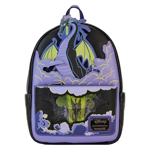 Loungefly Disney Backpack: Maleficent Dragon Lenticular and Glow In The Dark Mini-Backpack - Disney Villains - Exclusiva Amazon - Bolso Coleccionable - Idea de Regalo - Mercancia Oficial | Ya disponible en tu tienda friki favorita! En mundofriki.es!