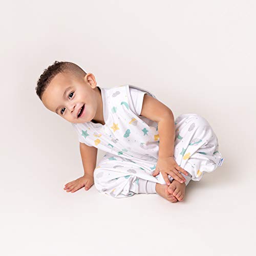 schlummersack Slaapzak met voeten zomer 1 TOG 90 cm dunne maan & sterren | kinderslaapzak met benen en verlengde manchetten voor een lichaamslengte 90-100 cm voeten 1 tog - Afbeelding 3