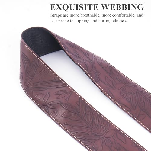 Image of Purse Straps Replacement Crossbody,Crochet Purse Strap for Handbags,Wide Shoulder Straps for Bags(1-Carved Brown)
