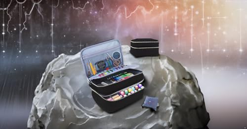 Image of Meichoon Sewing Supplies Storage Bag Designed with a Double-Layer Structure with Multiple Pockets and Compartments Inside DIY & Well Organized Waterproof Protective Convenient Black