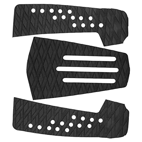 CHICIRIS Surfing Traction Tails Pad, Heat Preservation Anti‑Skid EVA Traction Pad Buffer Performance for Surfing(Black)