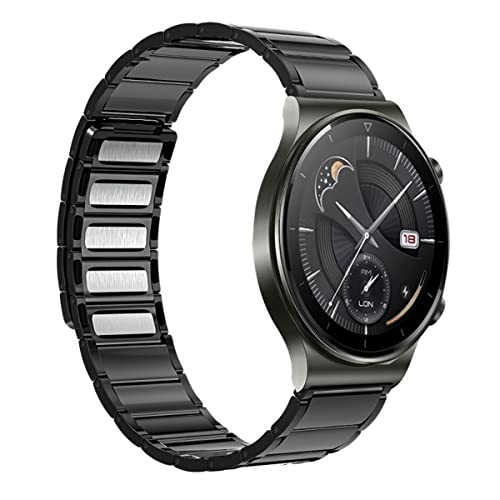 Yidai Silu Correa de acero inoxidable para Gear 2 Neo R381, cierre magnético, ventilado, pulsera de eslabones de repuesto, pulsera inteligente para Samsung Gear 2 Neo R381, 22 mm, color negro
