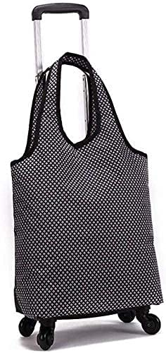 JHYFT Einkaufstrolley Multifunktions-Einkaufstrolley Zusammenklappbare Trolley-Taschen Abnehmbare Falttasche mit Rädern…
