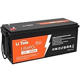 Litime 12V 200Ah Plus Lithium LiFePO4 Battery, Built-in 200A BMS, 4000+ Deep Cycles, Max 2560W Power Output, 10-Year Lifetime,FCC&UL Certificates, Perfect for RV, Solar, Marine, Off-Grid, etc.