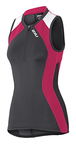 2XU Women's Compression Tri Singlet, Ink/Cherry Pink, Large