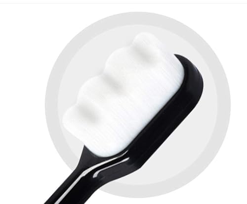 Miniatura 2 de Cepillo de dientes manual ultra suave con 20000 cerdas de hilo dental suave para encías sensibles, dientes y futuras mamás, ancianos, adultos (negro)
