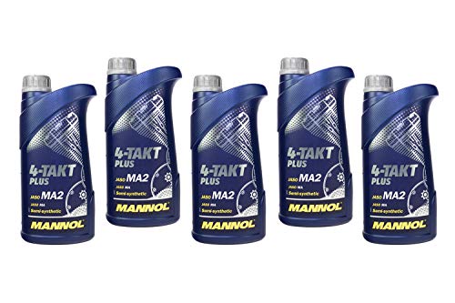 MANNOL 4-Takt Plus API SL SAE 10W-40 teilsynthetisch 5 Liter Motorrad ÖL Motorradöl Roller