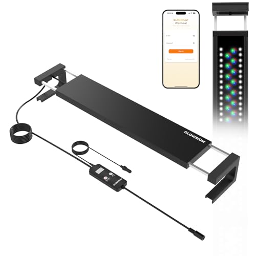 GLOWRIUM Smart Aquarium Light, Bluetooth + WiFi Dual Control Freshwater Fish Tank Light with App, Multi-preset Spectrum, Brightness Adjustable, Anti-D
