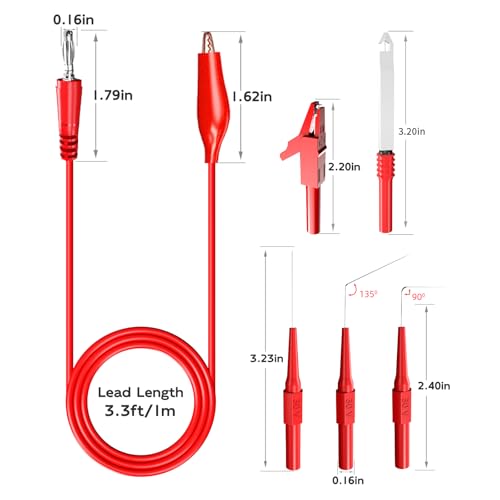 Image of Goupchn Back Probe Kit 30PCS Banana Plug to Copper Alligator Clip Automotive Test Leads Set with Alligator Clips, Wire Piercing Probes, 15PCS 30V Back Probe Pins for Car Repairing Diagnostic 5 Colors