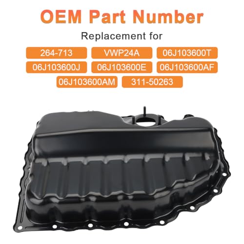 Image of Engine Oil Pan with Drain Plug Compatible with Audi A3 Q3 Quattro TT