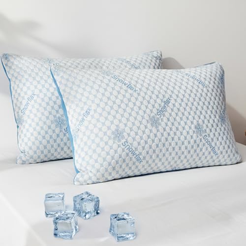 Image of AYKA Premium Cooling Microfiber Pillow for Sleeping | Super Soft & Fluffy Bed Pillow | 100% Virgin Microfiber Filling | Breathable | Ideal for All Sleeping Positions | 17x27 | Breathable | Set of 2