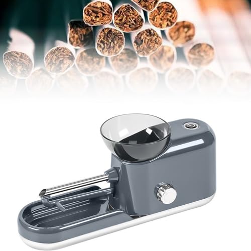 Maquina Electrica para Liar Tabaco Entubadora de Cigarros Portatil,MáQuina AutomáTica de Liar Cigarrillos EléCtrica,Dos Tubos de Humo de 8 mm/6,5 mm para Fumadores(Incluidos Tubos de Boci(Color:Grey)