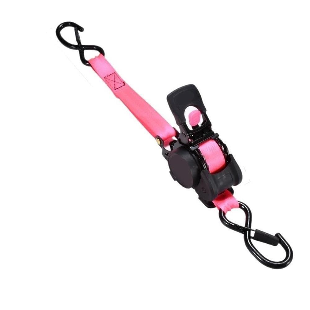 Sangles à cliquet rétractables automatiques, 4 Paquets, arrimage Robuste, Fixation de la Cargaison(Pink)