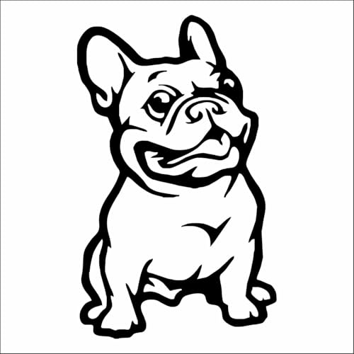 Adesivo cane razza Bulldog Francese mod. 6 Prespaziato colore nero cm. 28