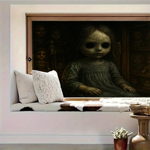 Película de privacidad para ventana muñeca espeluznante 39.3x17.7 pulg miniatura 3