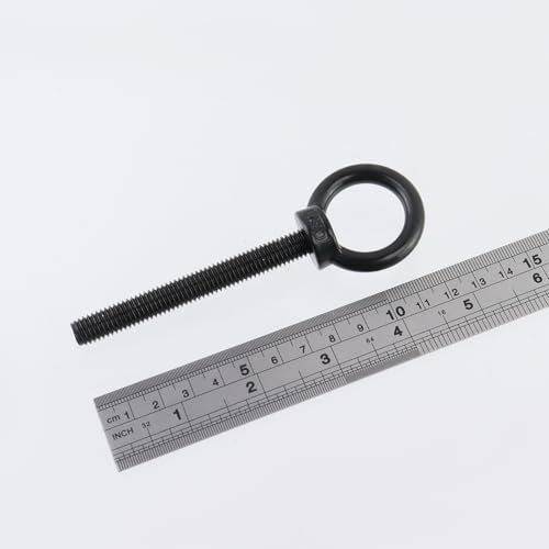Image of Antrader Lifting Shoulder Eye Bolts,M10 x 80mm,Stainless Steel,Black,6 Set | Machinery Shoulder Lifting Eye Bolt with Lock Nuts,Lock Washers,Flat Washers