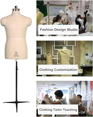Verstellbarer Torso für männliche Kleider, mit Stativständer zum Schneidern und Anpassen, perfekt für individuelle Kleidungsdesign- und Nähprojekte
