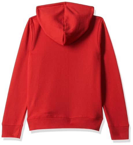 Image of Solid Cotton Fleece Girls Hooded Neck Sweatshirt with Kangaroo Pocket