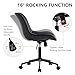 YOUNIKE Black Office Desk Chair Armless Comfy Small Ergonomic Rolling Vanity Chair with Wheels Wide Swivel Adjustable Modern Task Chair Back Cute Leather Upholstered Home Sewing Drafting Chair No Arms