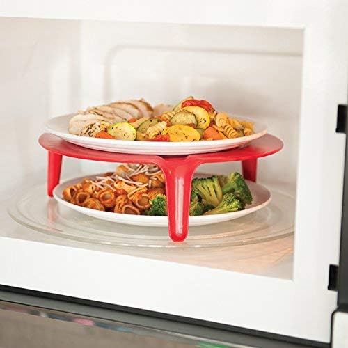 Nordic Ware 2-Tier Plate Stacker, One, Red