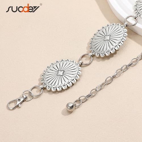 Image of SUOSDEY Metal Body Chain Women Belly Waist Chain Fashion Body Jewelry Link Belts, M: Fit for Waist up to 38 inches, Metal