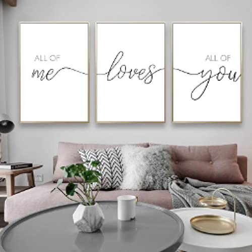 Toile me love you dsdsgog triptyque moderne épuré sans cadre pour salon 60x80cm