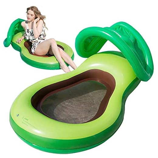 Nuevo Flotador de Piscina de Aguacate Inflable, balsa de Piscina Inflable Grande de 47 ", Salón de Piscina Juguetes acuáticos de Verano Juguetes de Playa, con Dosel