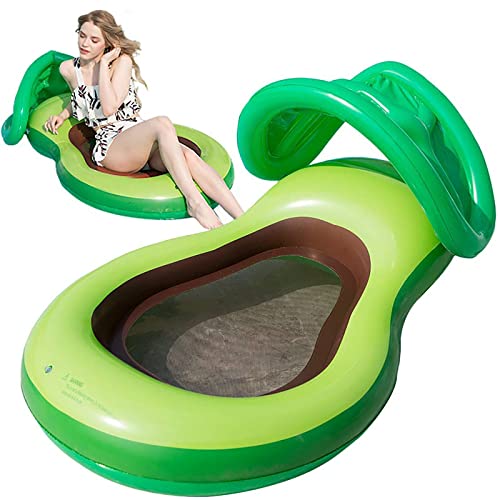 Nuevo Flotador de Piscina de Aguacate Inflable, balsa de Piscina Inflable Grande de 47 ", Salón de Piscina Juguetes acuáticos de Verano Juguetes de Playa, con Dosel