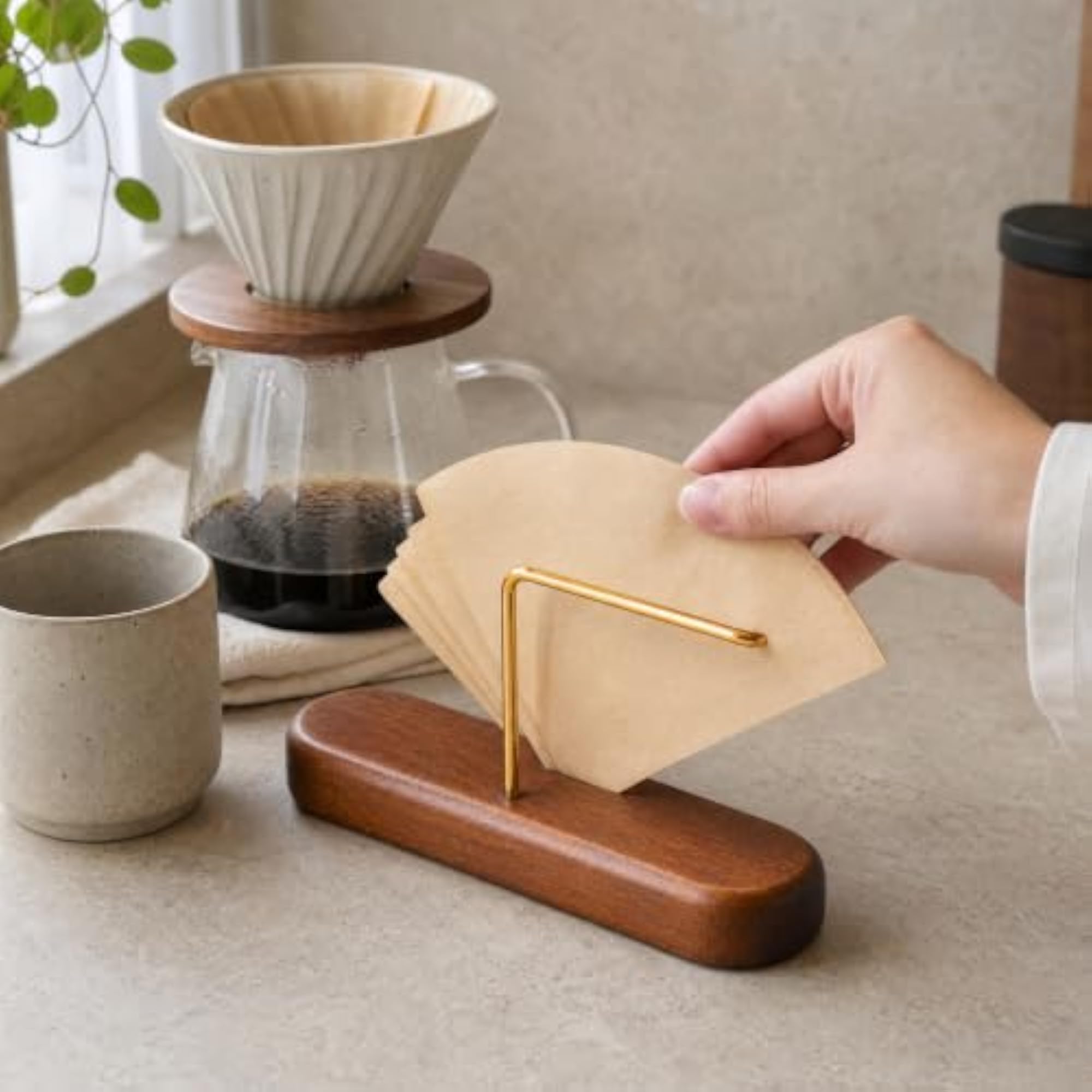 Coffee Filter Holder & Napkin Dispenser for Hotel Restaurant Tabletop