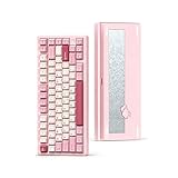 WOBKEY Rainy 75 ゲーミングキーボード メカニカルキーボード アルミ製 75％配列 Bluetooth/2.4G/有線 ホットスワップ対応 ガスケット構造 雨音のような打鍵感 ワイヤレス接続 カスタムキーボード RGBバックライト(ピンク)