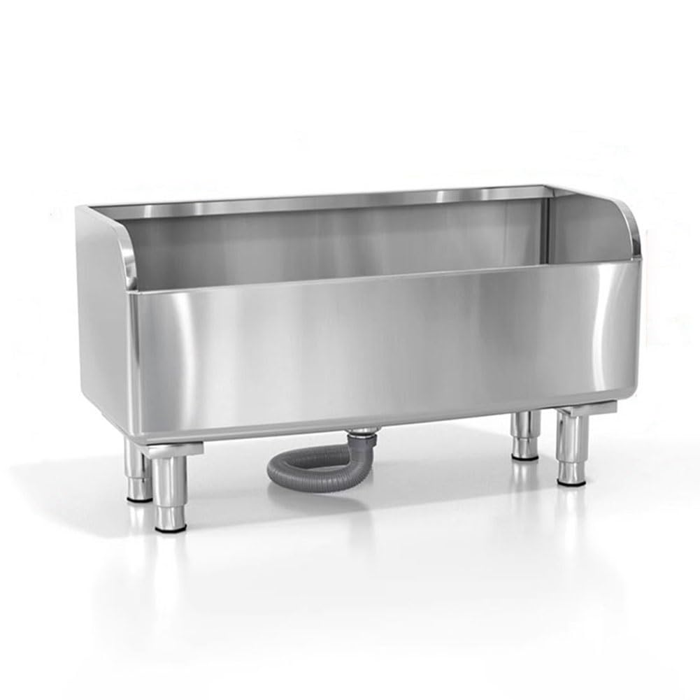 ASerZenith Stainless Steel Floor Mop Sink, Laundry Slop Sink, Mop Service Basin For Kitchen, Restaurant, Hospital, School(Silver-100X41X55Cm)