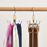 6 Hooks Rotating Hanger Heavy-Duty Metal Rotating Organizer Hanger Space-Saving Door Wall Mount for Entryway, Closet, Retail Store, Polished Finish for Coats, Hats, Scarves, Bags, Sturdy Sleek