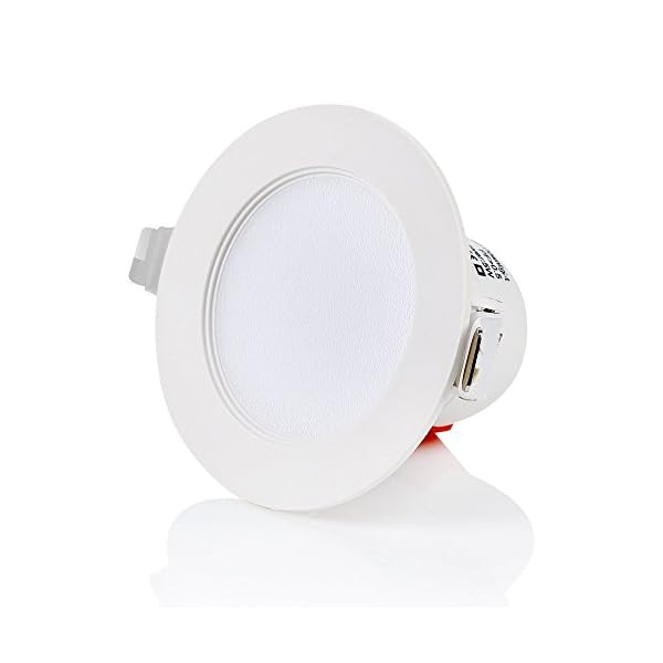 sweet-led Einbaustrahler für Bad Flach IP44 5W 390 Lumen 230V Badleuchten Lochmaß 65mm - Einbautiefe 51mm (3000K)