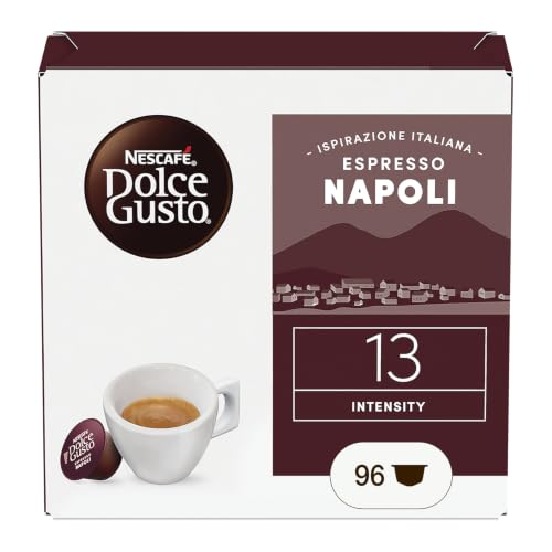 NESCAFÉ DOLCE GUSTO Espresso Napoli Caffè 96 Capsule | Caffè espresso forte, intensità 13. Caffè torrefatto e macinato. 96 Capsule Compatibili Nescafé Dolce Gusto