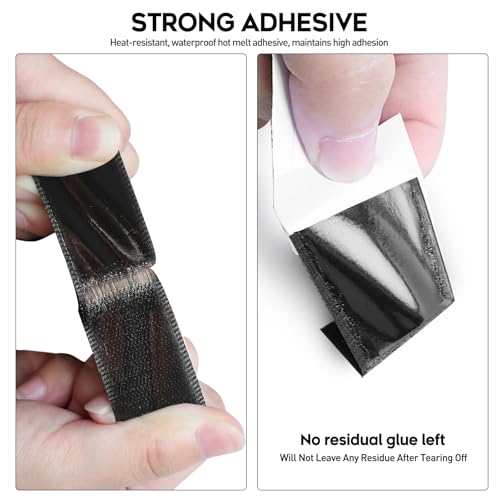 Image of MAXECHO 1 Inch x 27 Feet Strong Sticky Back Heavy Duty Hook and Loop Tape with Adhesive, Non-Slip, Double Sided Strip Roll for Crafting & Wall Hanging, Black