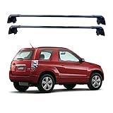 ROKIOTOEX Cougar Roof Rack Crossbars Fit for 2006-2017 Suzuki Grand Vitara Flush Side Rails Without Groove Outside, Lockable Cross Bars for Rooftop Cargo Box Luggage –Black SO14T